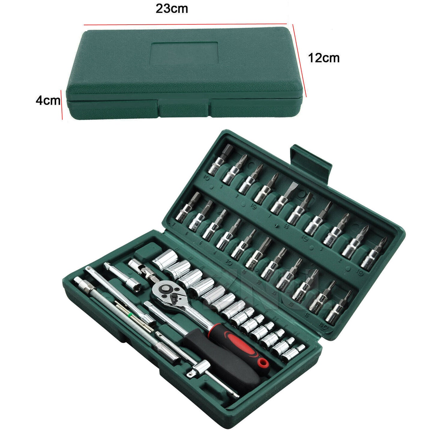 52pc Metric Socket Set Ratchet Torx Wrench Kit 1-4 Drive Repair Tool With Case