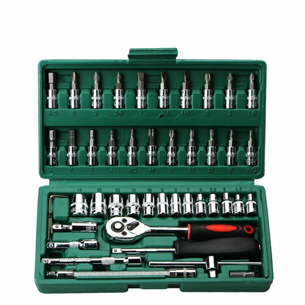 52pc Metric Socket Set Ratchet Torx Wrench Kit 1-4 Drive Repair Tool With Case