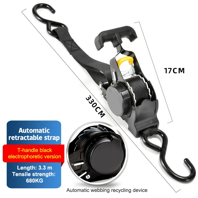 1 pc Retractable Auto Ratchet Strap Automatic Shrink Bundle Tape Retractable Belts